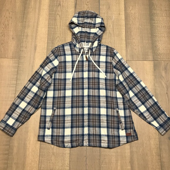 L.L. Bean Tops - L.L. Bean Hoodie Womens Size 1X Scotch Plaid Flannel Shirt Relaxed Full Zip